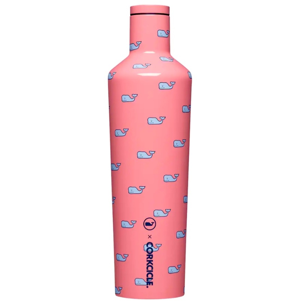 Vineyard Vines x Corkcicle Tumbler 25oz Canteen Pink with Blue Whales New - Picture 10 of 10